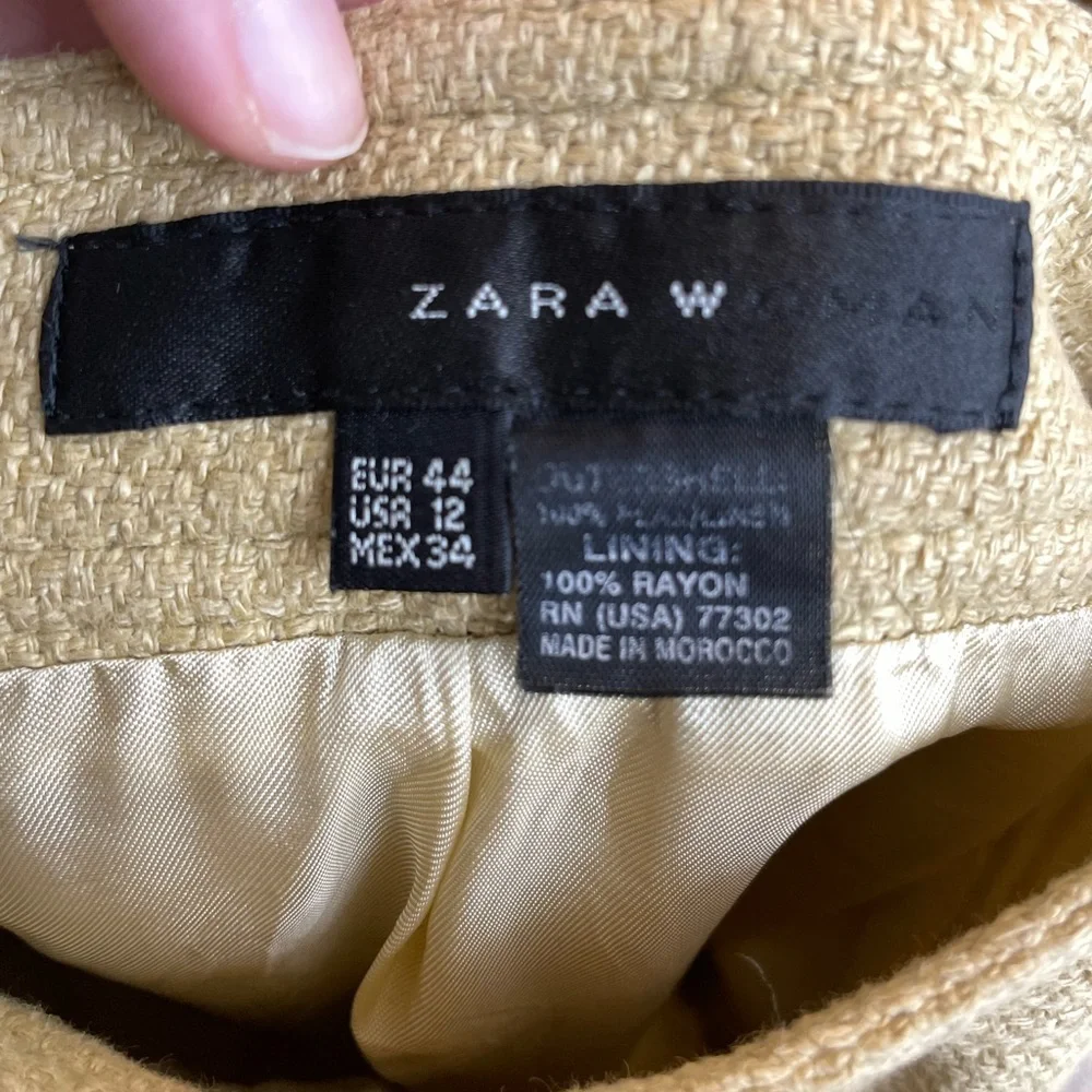 Zara Linen Cargo Skirt with Front Slit 12 - Picture 9 of 13